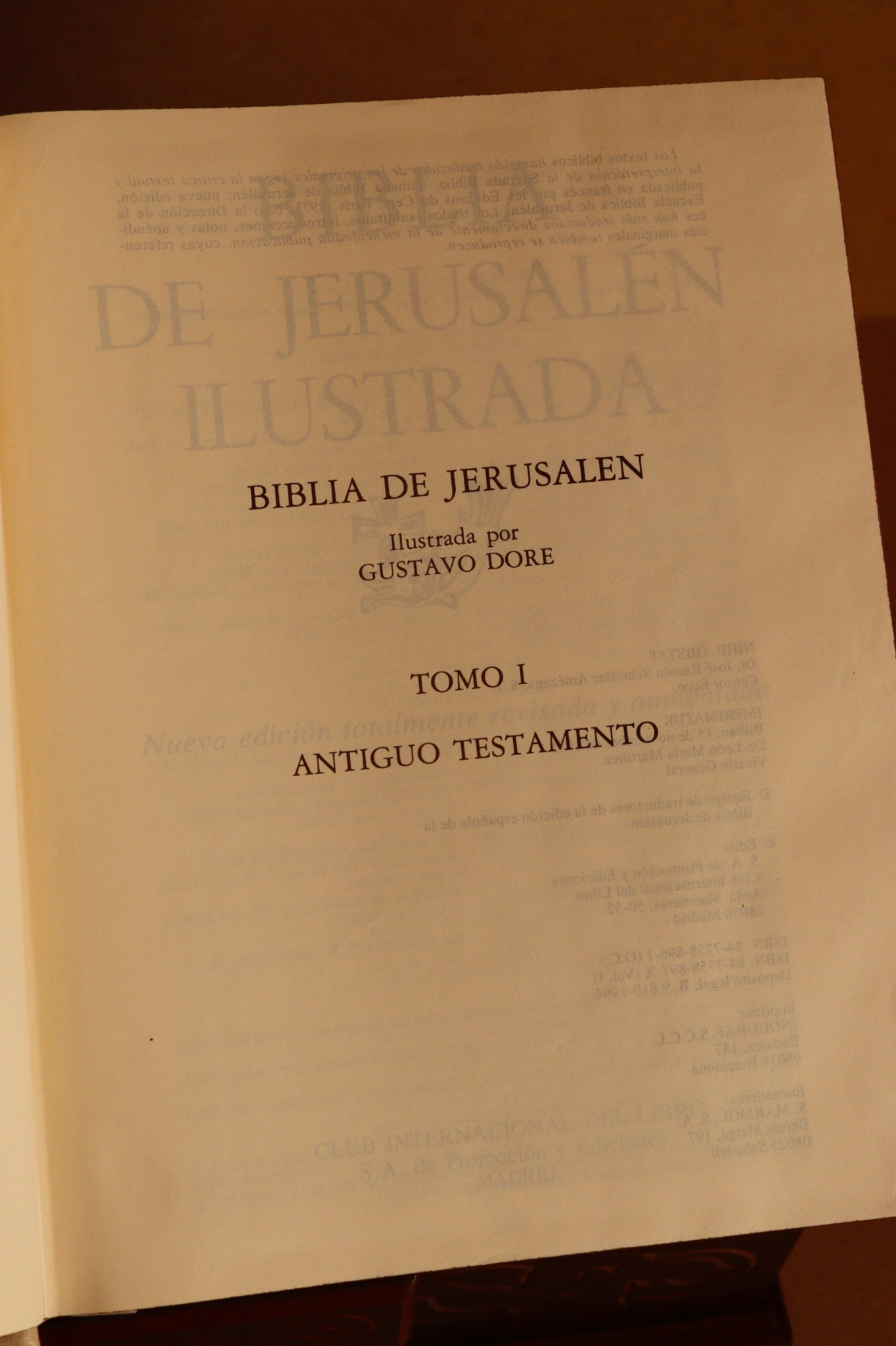 Biblia de Jerusalen con caja-atril, Gustavo Doré, 1994