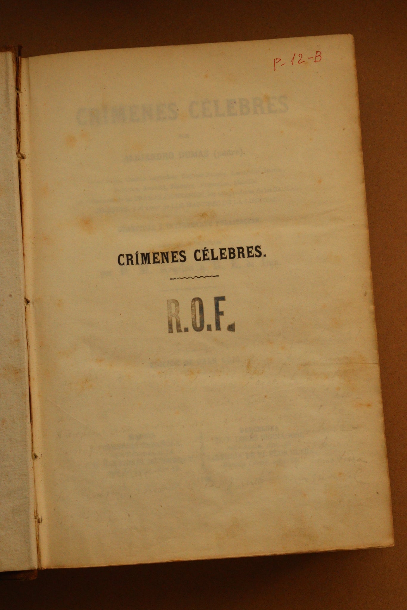 Crímenes Célebres, Alejandro Dumas, 1858