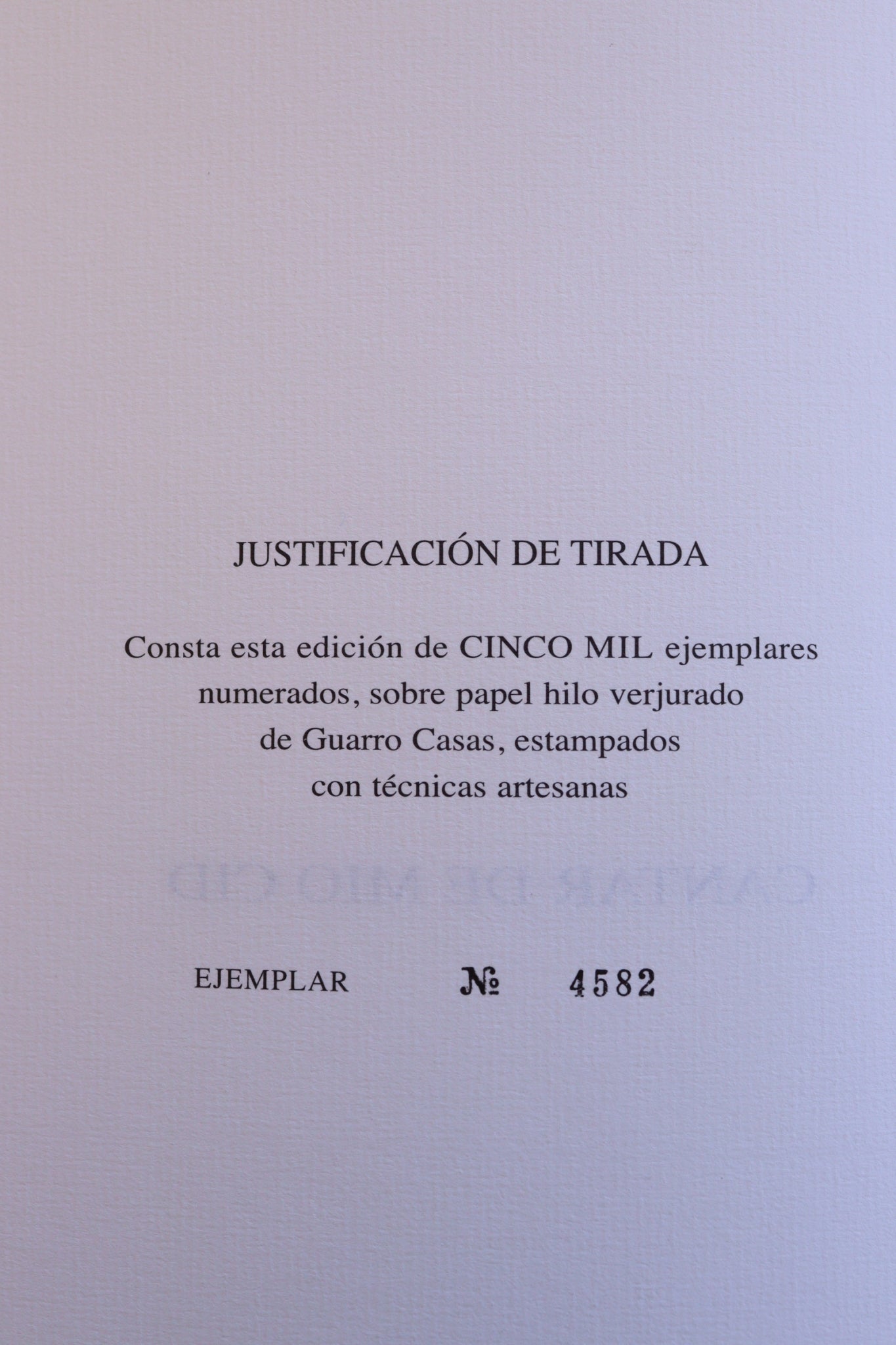 Cantar de Mio Cid, Edición Limitada, 2003