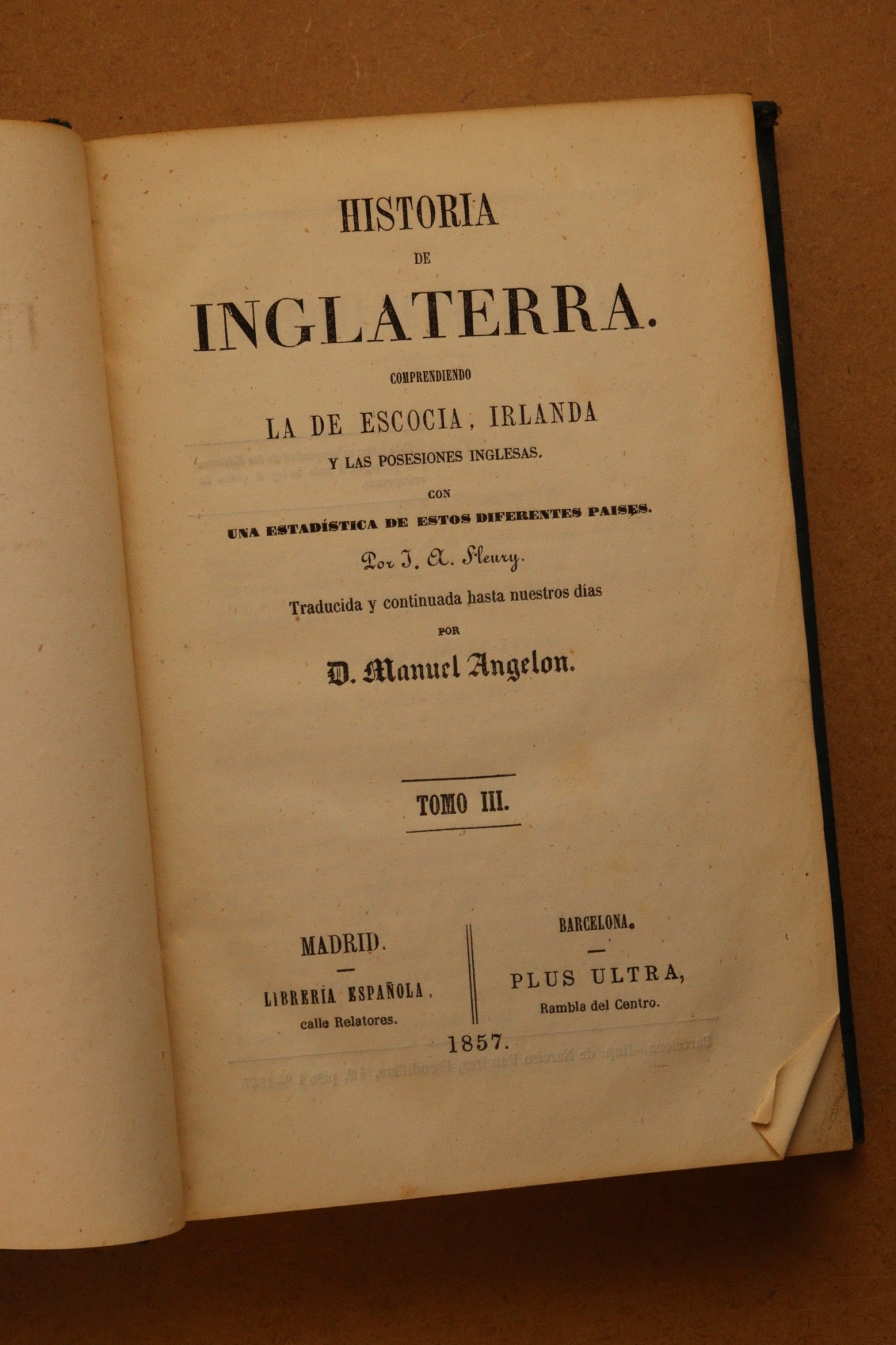 Historia de Inglaterra, J.A. Fleury, 1857