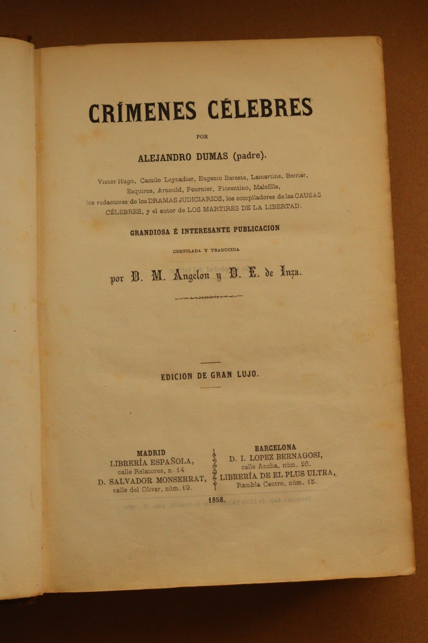 Crímenes Célebres, Alejandro Dumas, 1858