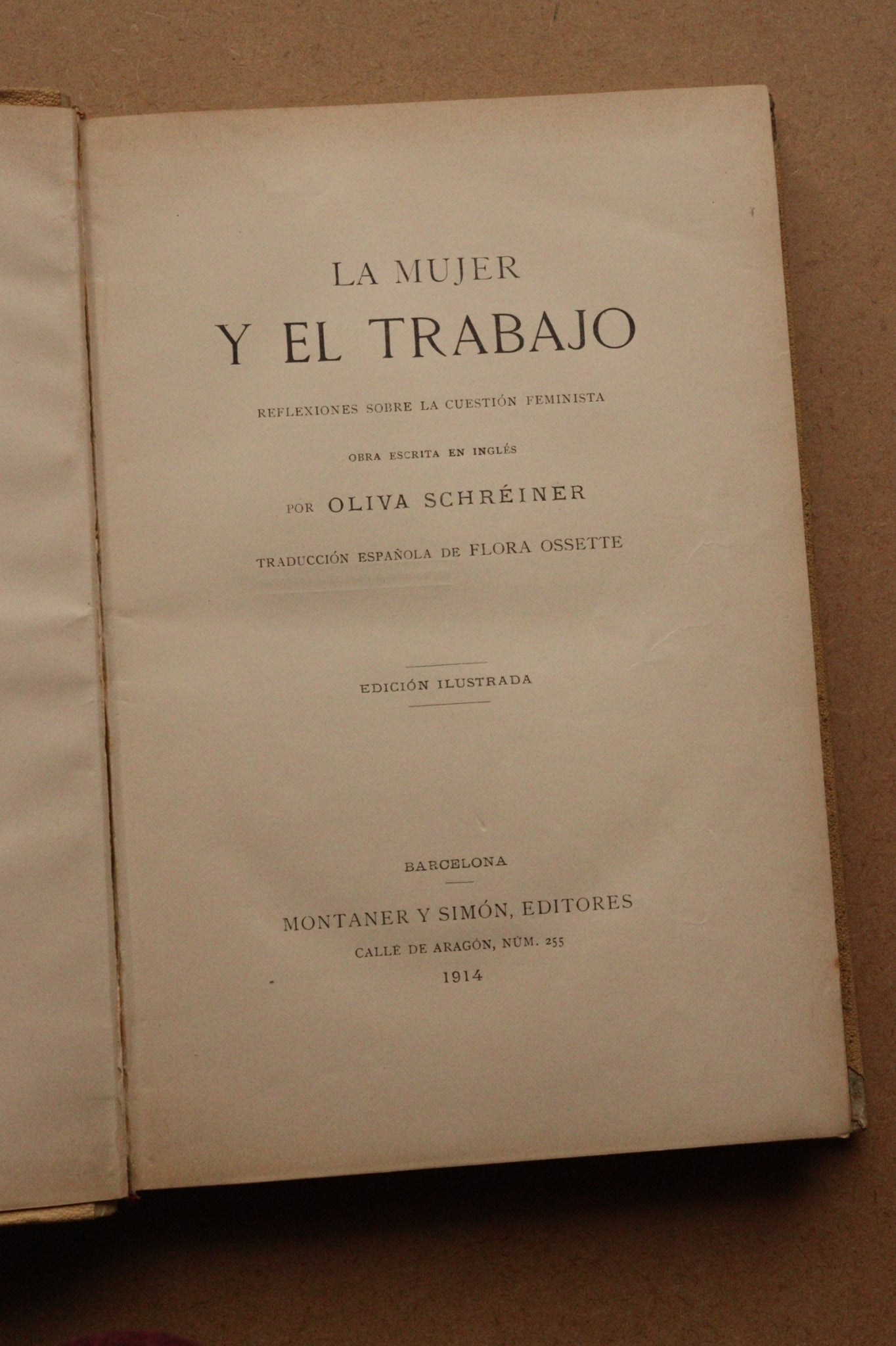 La Mujer y el Trabajo, Montaner y Simón, 1914