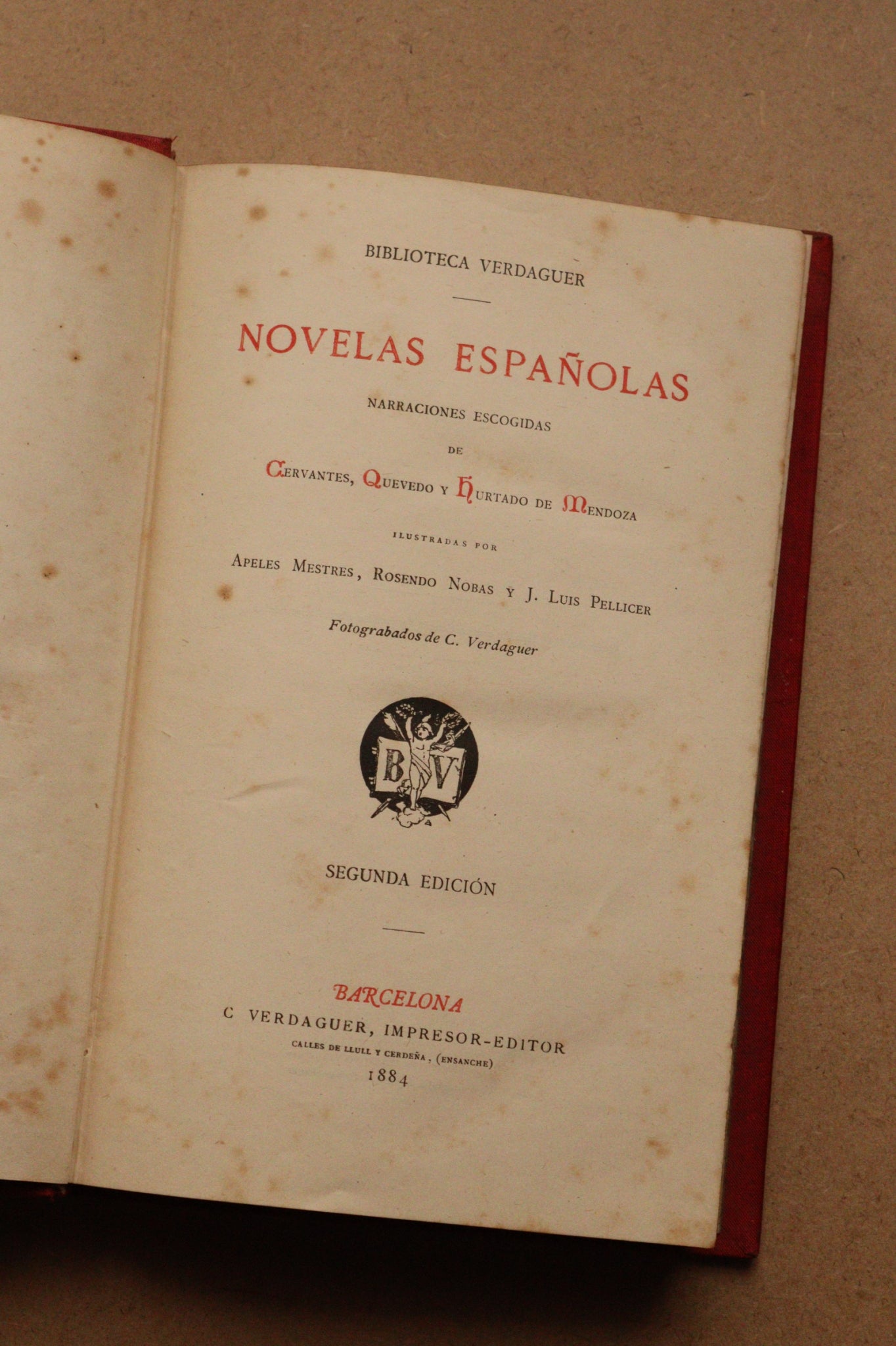 Novelas Españolas, Cervantes, Quevedo y Hurtado de Mendoza, 1884