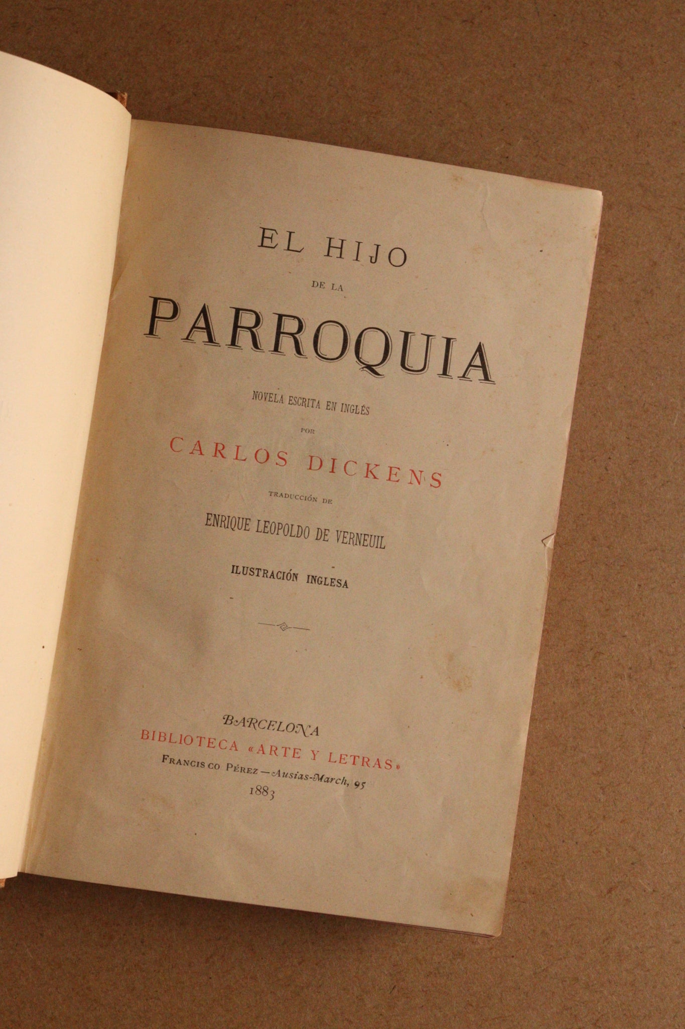 El Hijo de la Parroquia, Biblioteca Arte y Letras, 1883