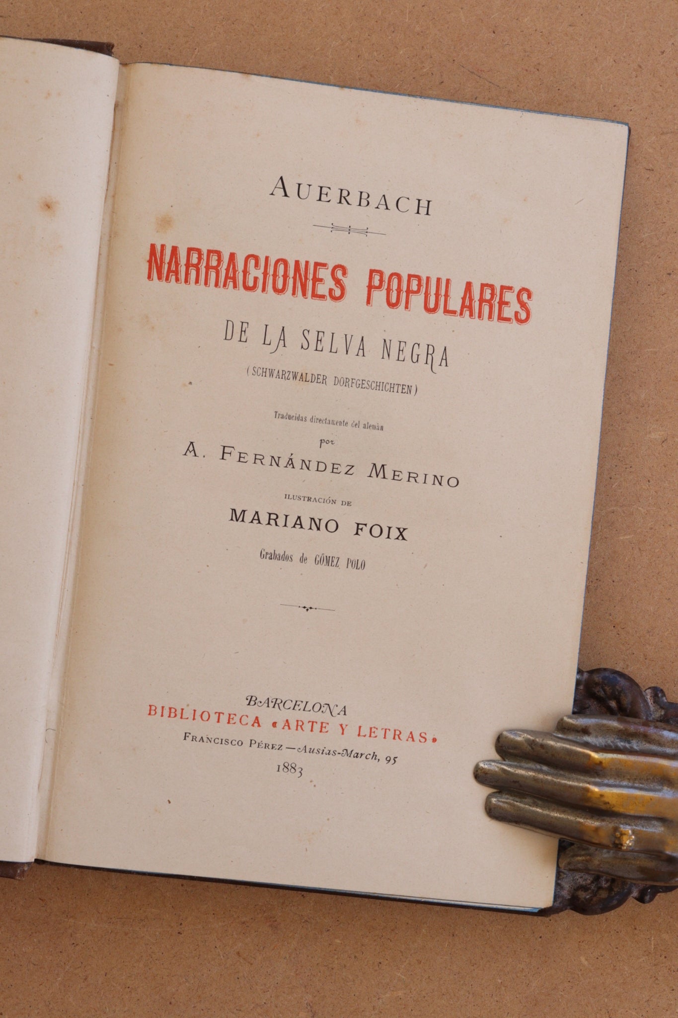 Narraciones Populares de la Selva Negra, Biblioteca Arte y Letras, 1883