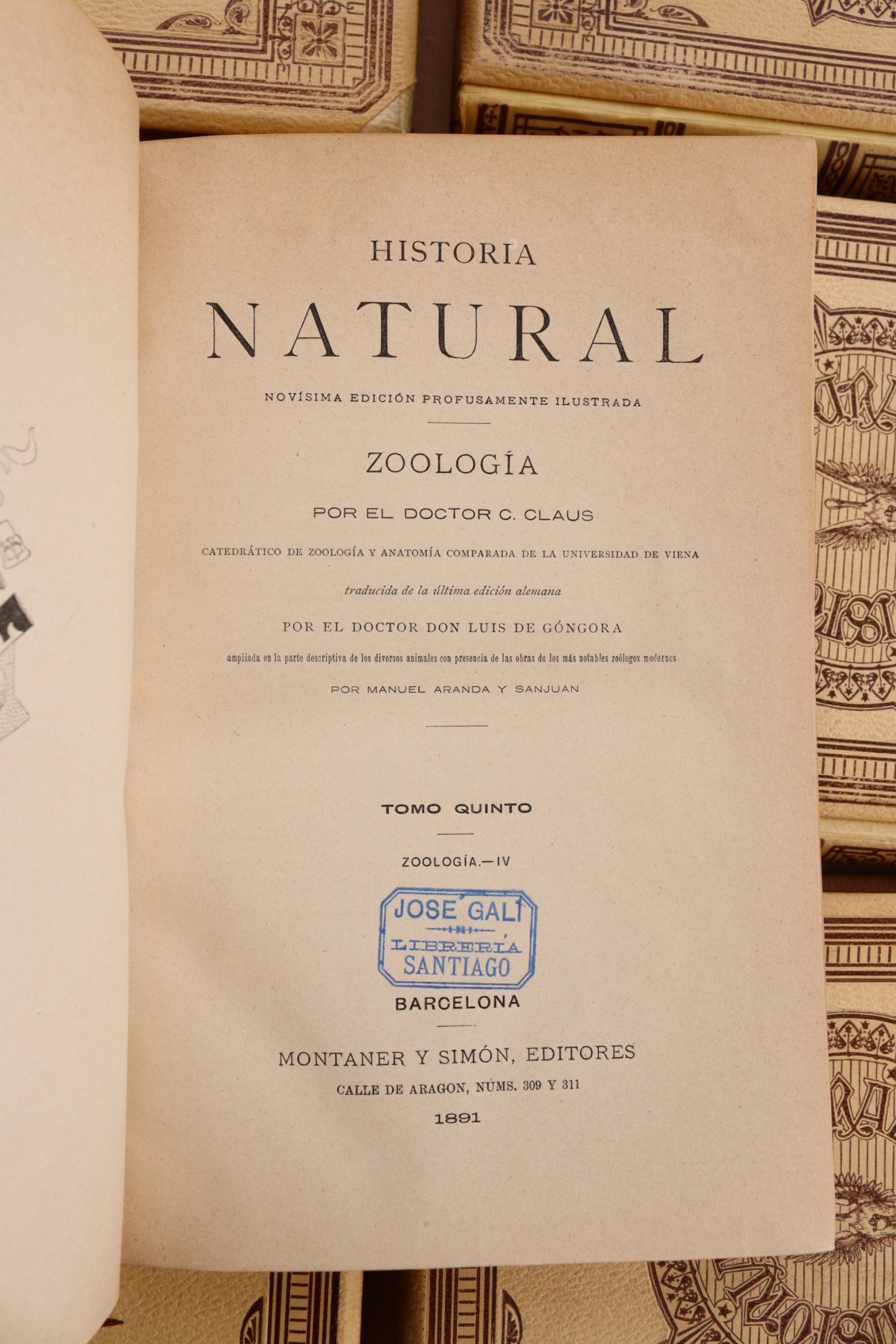 Historia Natural, Montaner y Simón, 1891-1895, Completa