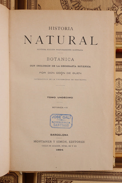 Historia Natural, Montaner y Simón, 1891-1895, Completa