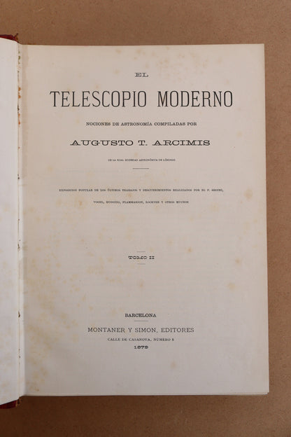 El Telescopio Moderno, Montaner y Simón, 1879