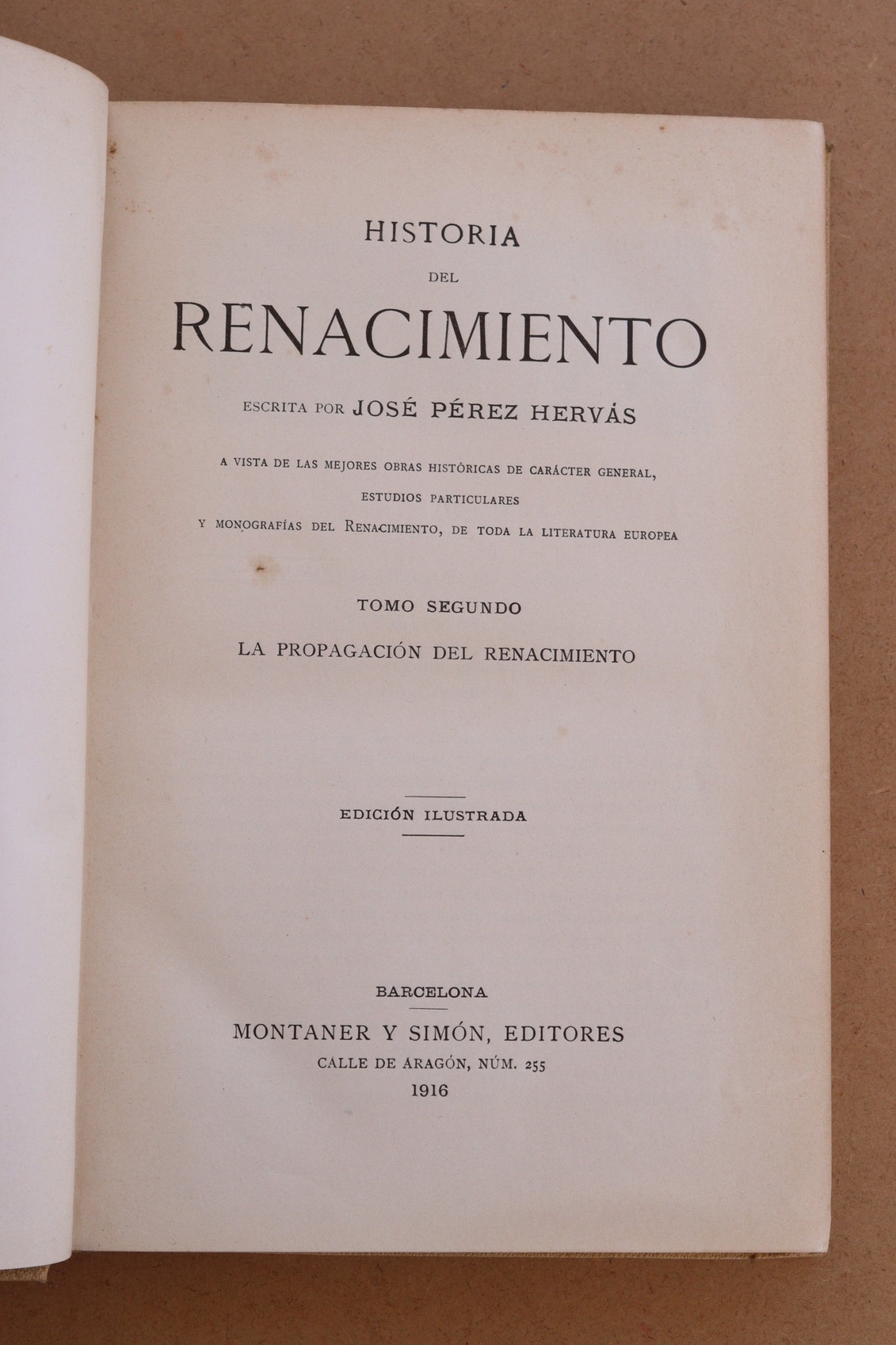 Historia del Renacimiento, Montaner y Simón, 1916