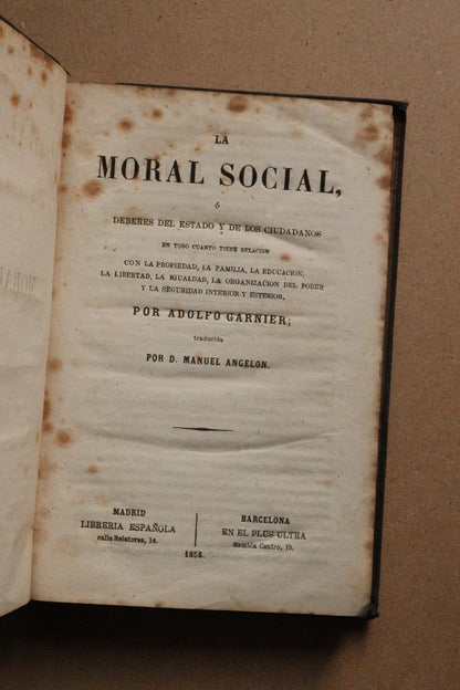 La Moral Social, Adolfo Garnier, 1858