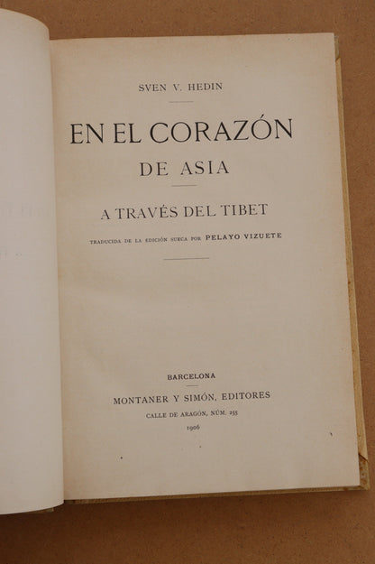 En el corazón de Asia, A través del Tibet, Montaner y Simón, 1906