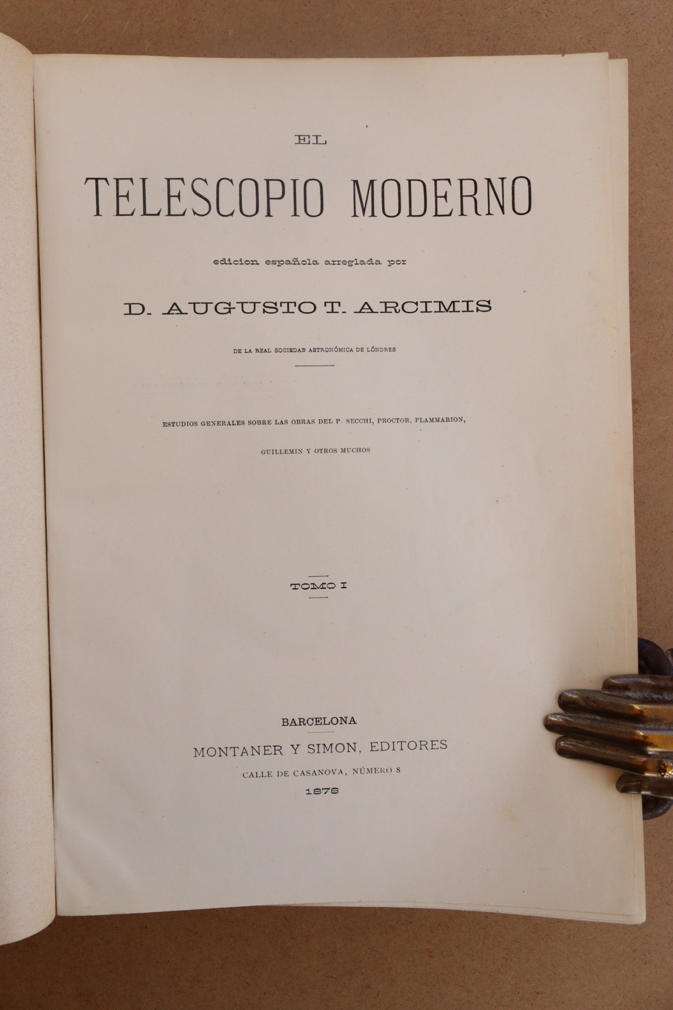 El Telescopio Moderno, Montaner y Simón, 1879