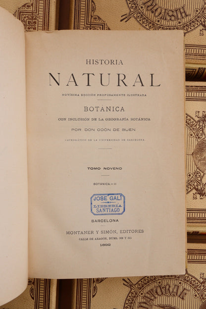 Historia Natural, Montaner y Simón, 1891-1895, Completa