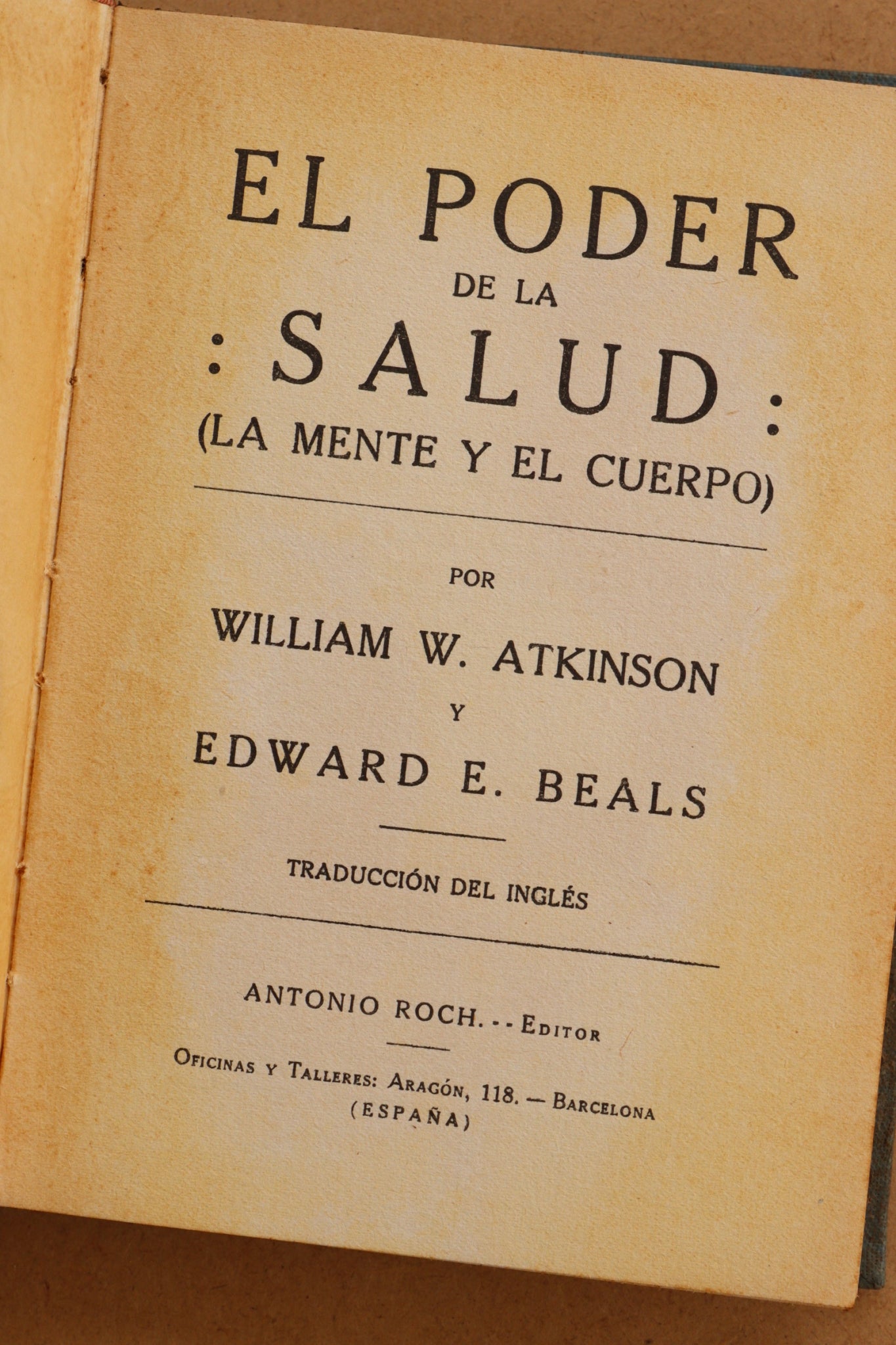 El Poder de la Salud, Atkinson & Beals, ca. 1915