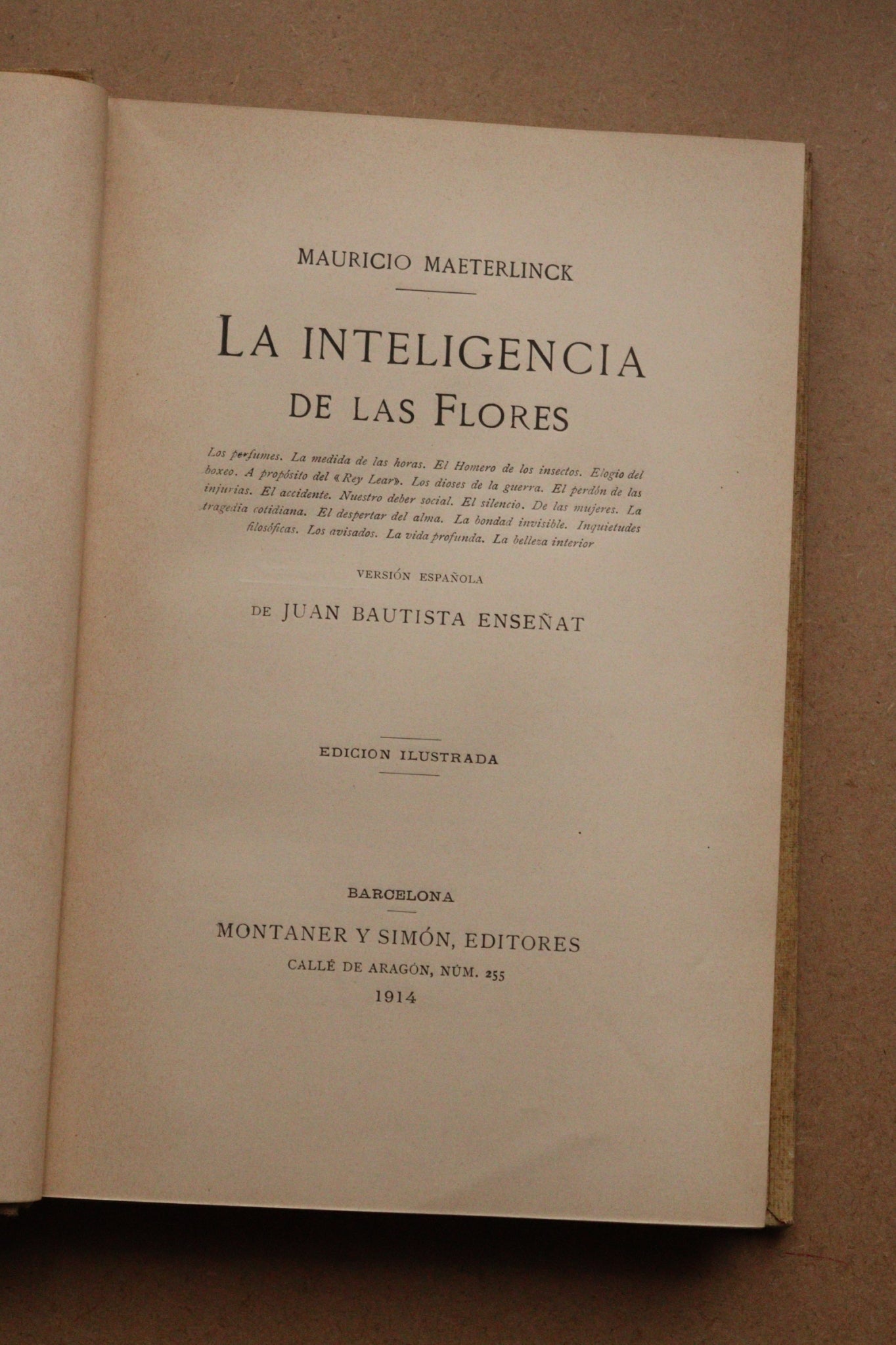 La inteligencia de las flores, Montaner y Simón, 1914