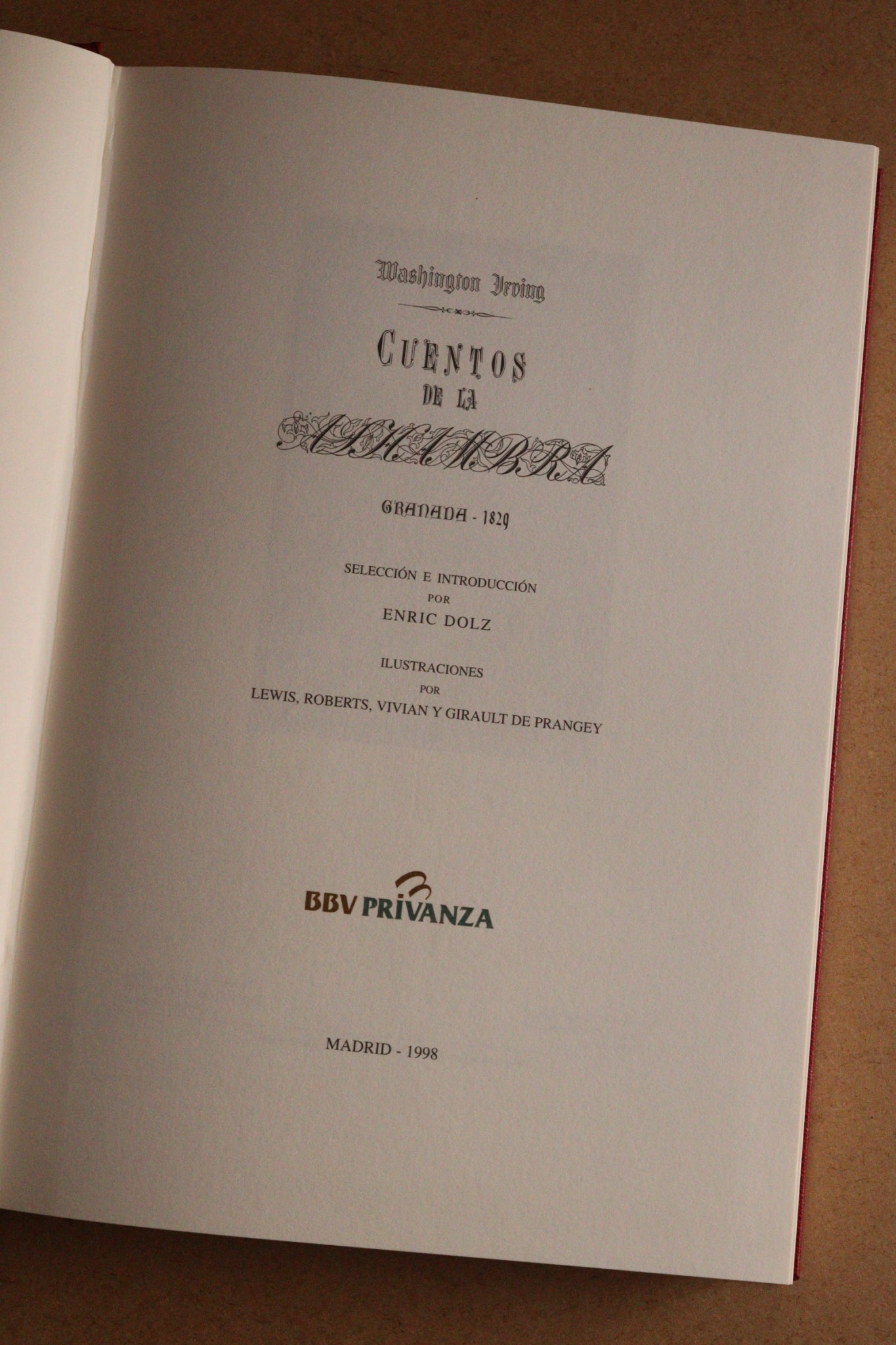 Cuentos de la Alhambra, Edición Limitada y Numerada, 1998
