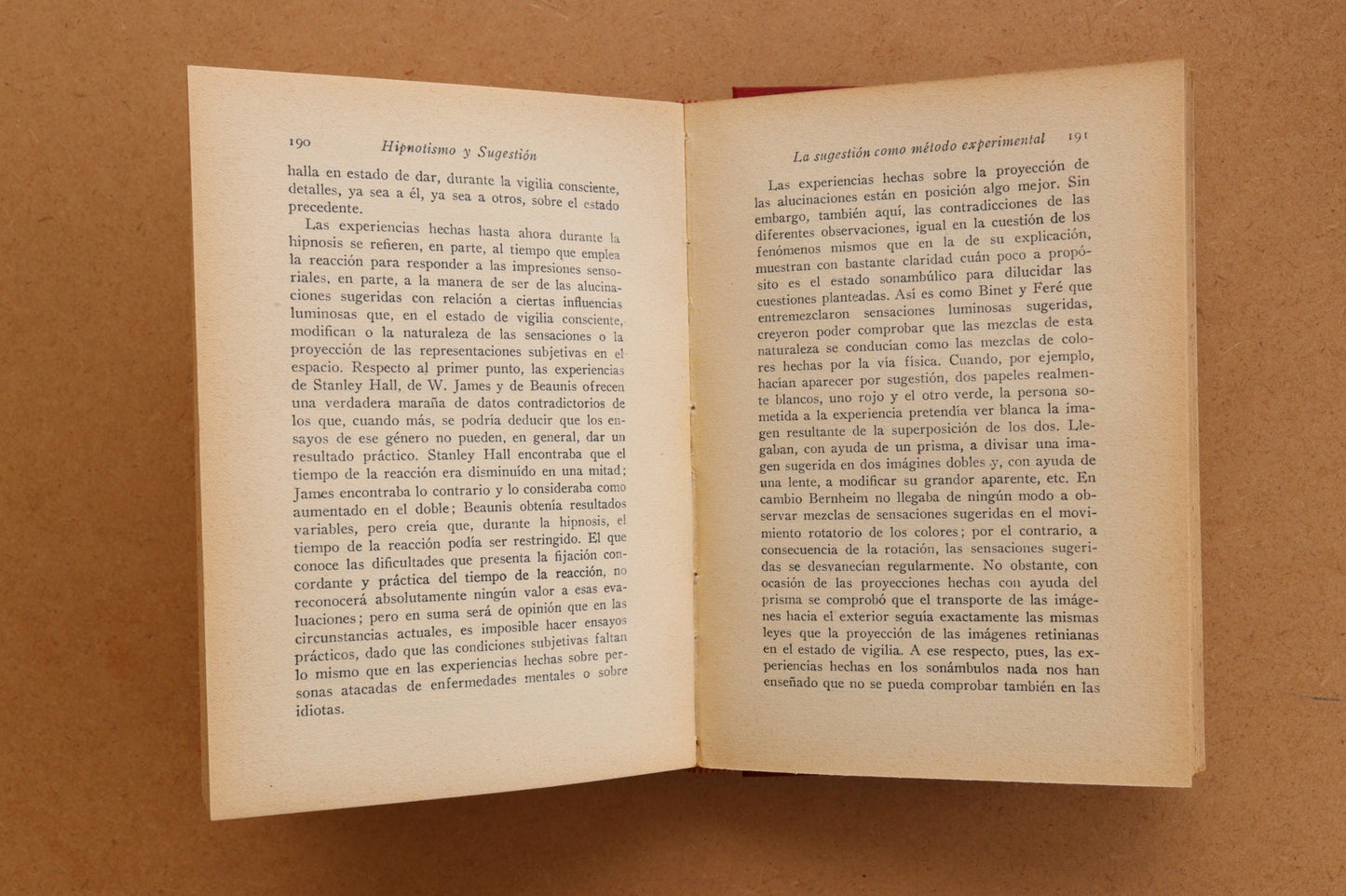 Hipnotismo y Sugestión, W. Wunt, Años 30