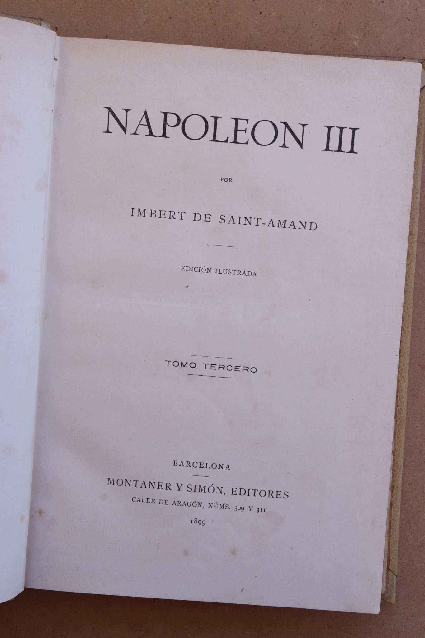 Napoleón III, Montaner y Simón, 1898-1899