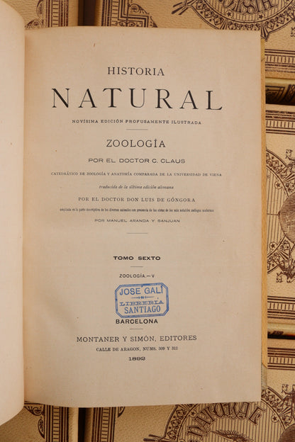 Historia Natural, Montaner y Simón, 1891-1895, Completa