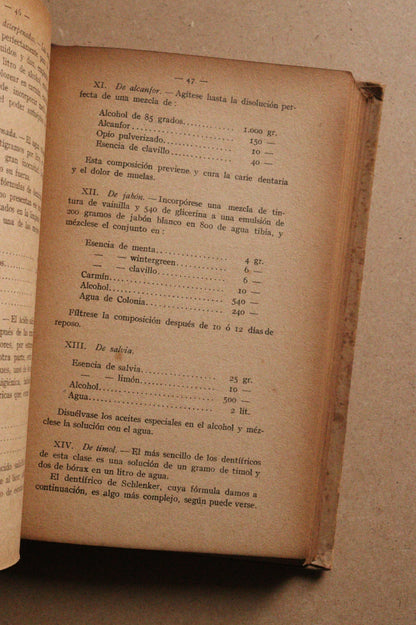 Las mejores recetas de la Perfumería Cosmética, J.S.Frazer, 1939