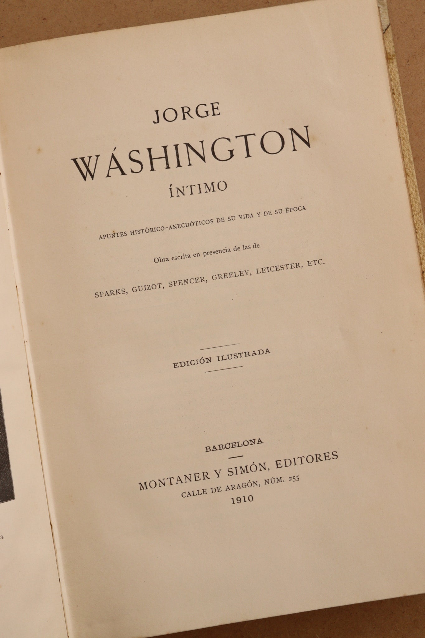 Jorge Washington íntimo, Montaner y Simón, 1910