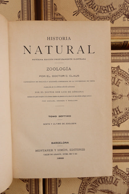 Historia Natural, Montaner y Simón, 1891-1895, Completa