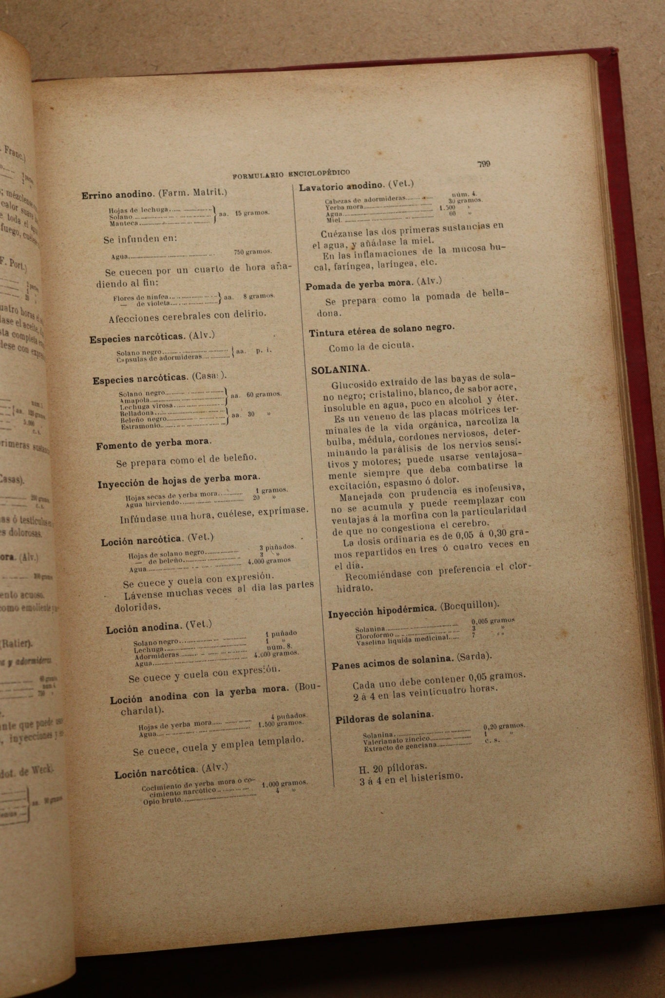 Formulario Enciclopédico Medicina, Farmacia y Veterinaria, Jaime Seix, 1893