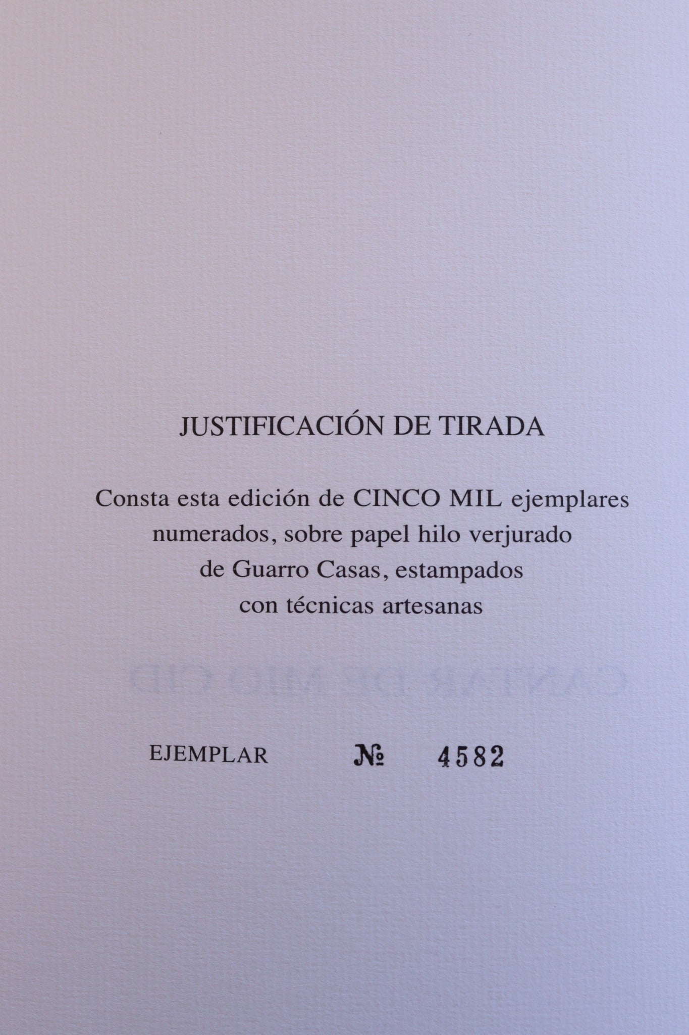 Cantar de Mio Cid, Edición Limitada, 2003