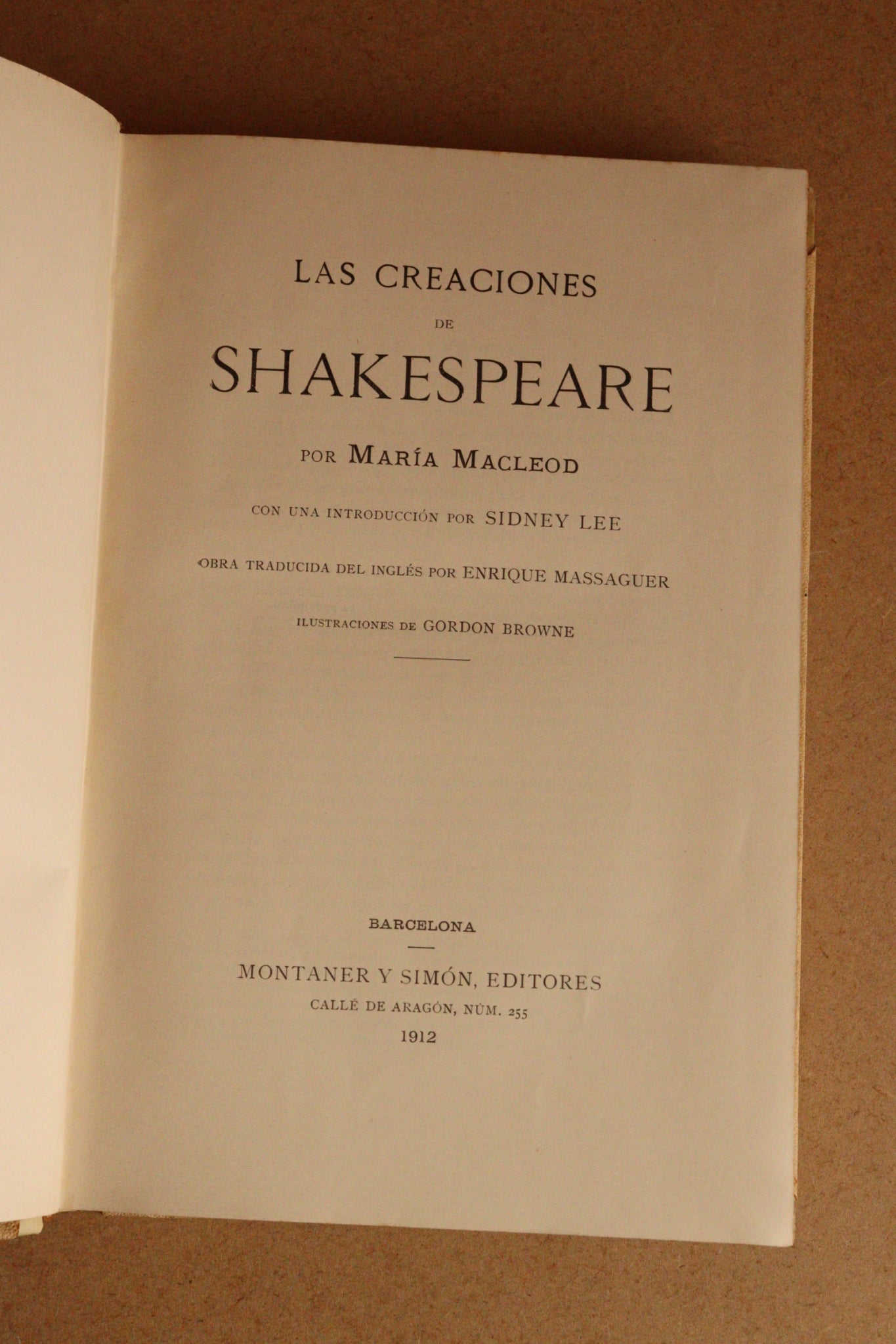 Las Creaciones de Shakespeare, Montaner y Simón, 1912