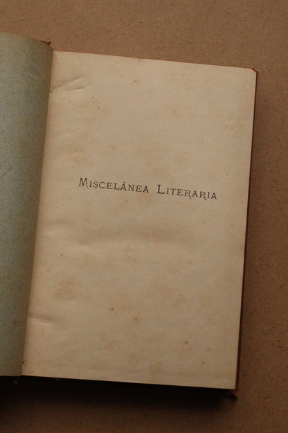 Miscelánea Literaria, Biblioteca Arte y Letras, 1886