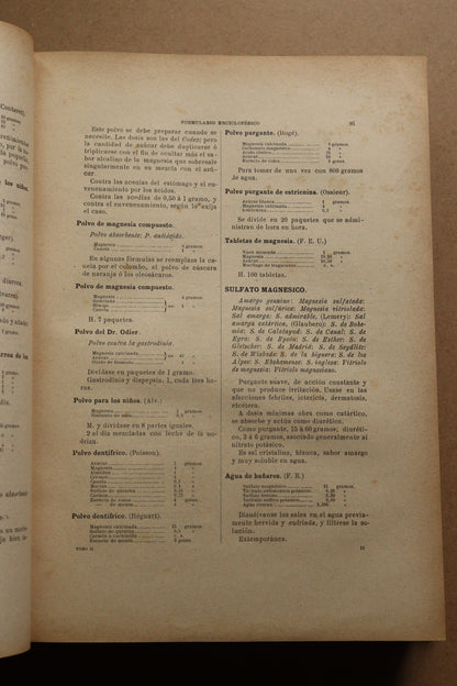 Formulario Enciclopédico Medicina, Farmacia y Veterinaria, Jaime Seix, 1893