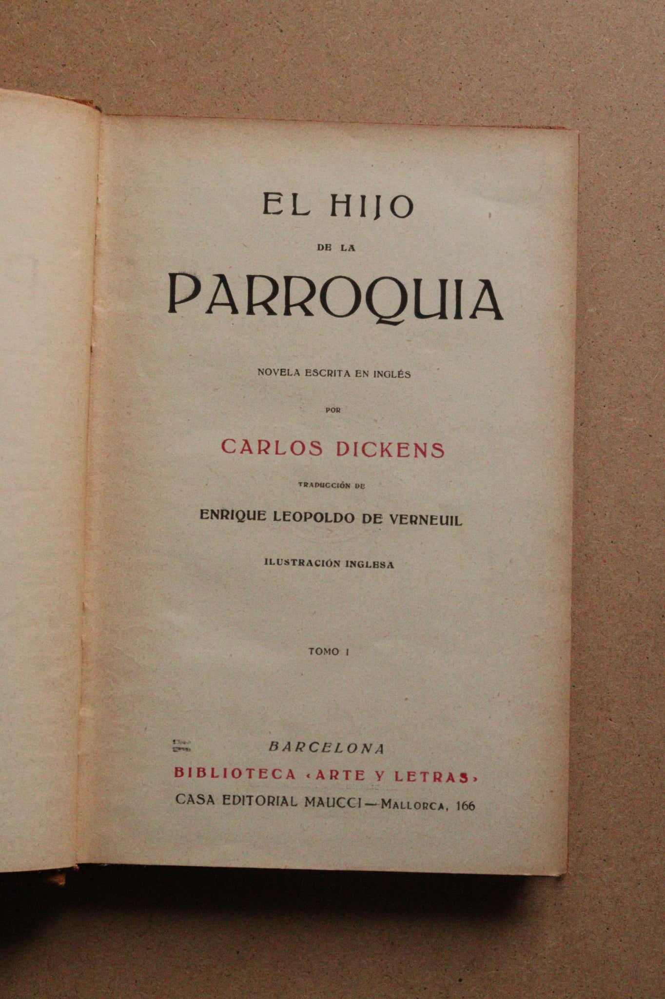 El hijo de la Parroquia, Dickens, Biblioteca Arte y Letras