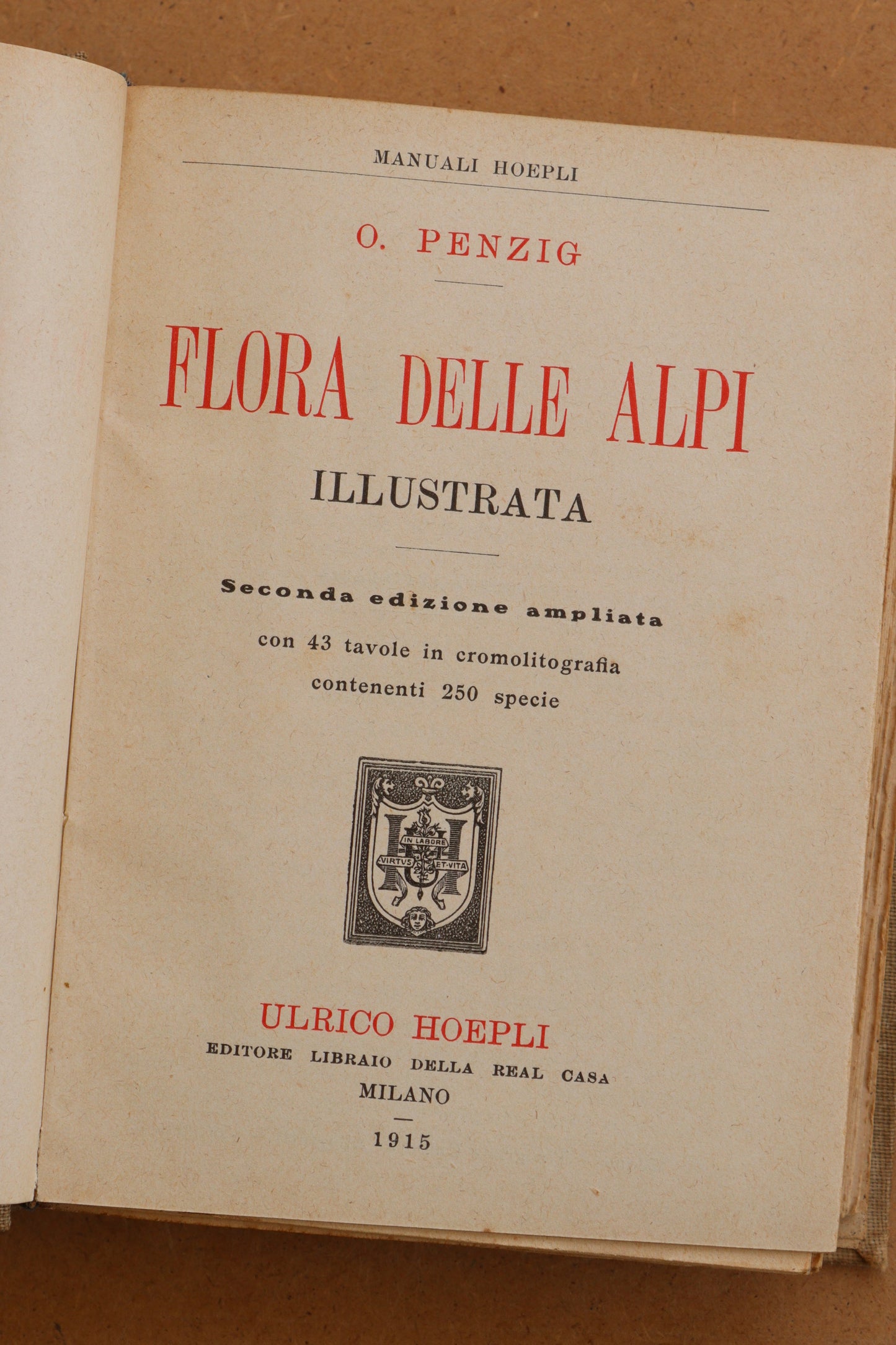 Flora delle Alpi, Atlas de botánica 1915