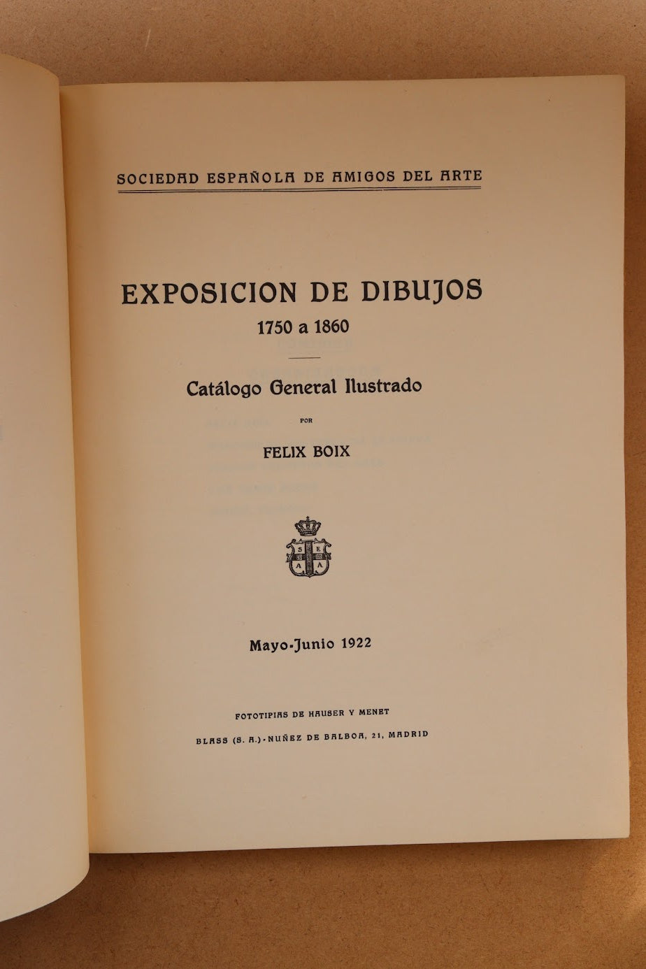 Exposición de Dibujos Originales, 1750 a 1860