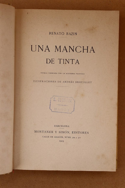 Una mancha de tinta, Montaner y Simón, 1903