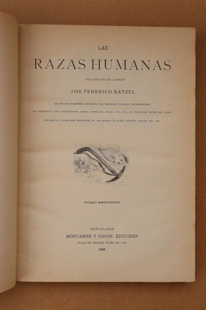 Las Razas Humanas, Montaner y Simón, 1888-1889