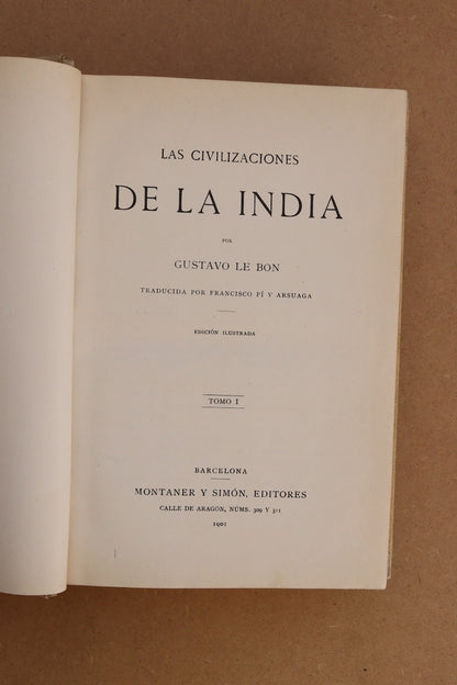 Las Civilizaciones de la India, Montaner y Simón, 1901