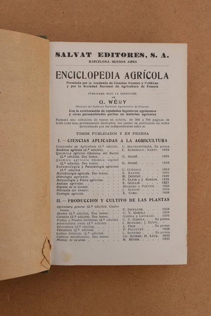 Análisis Agrícolas, 1927