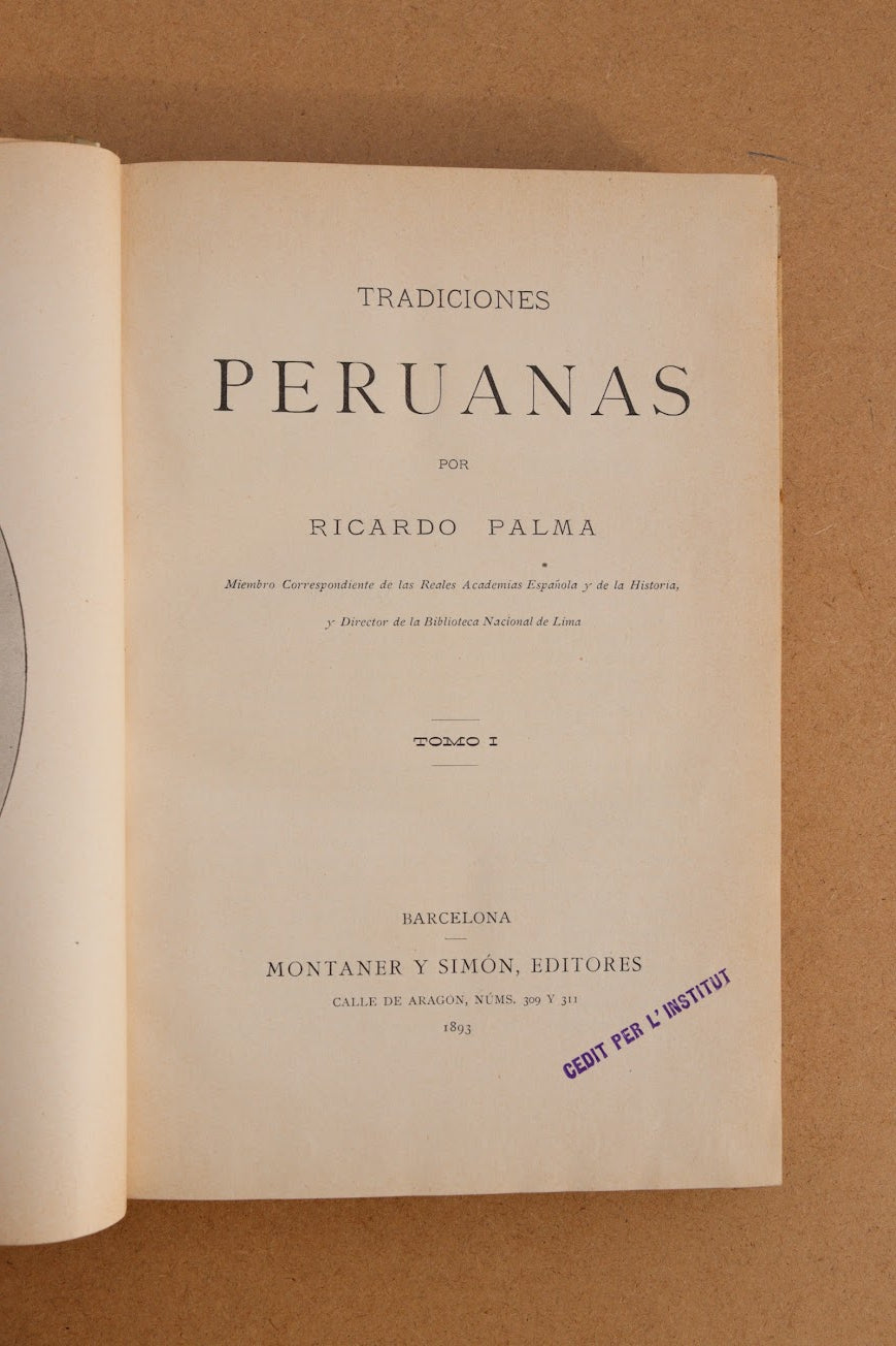 Tradiciones Peruanas, Montaner y Simón, 1893-1896