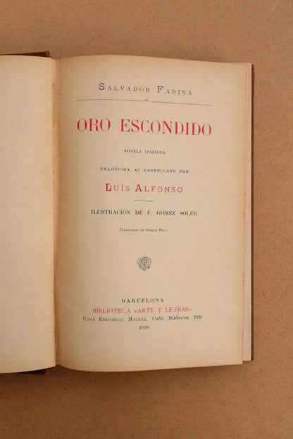 Oro Escondido, Biblioteca Arte y Letras, 1909