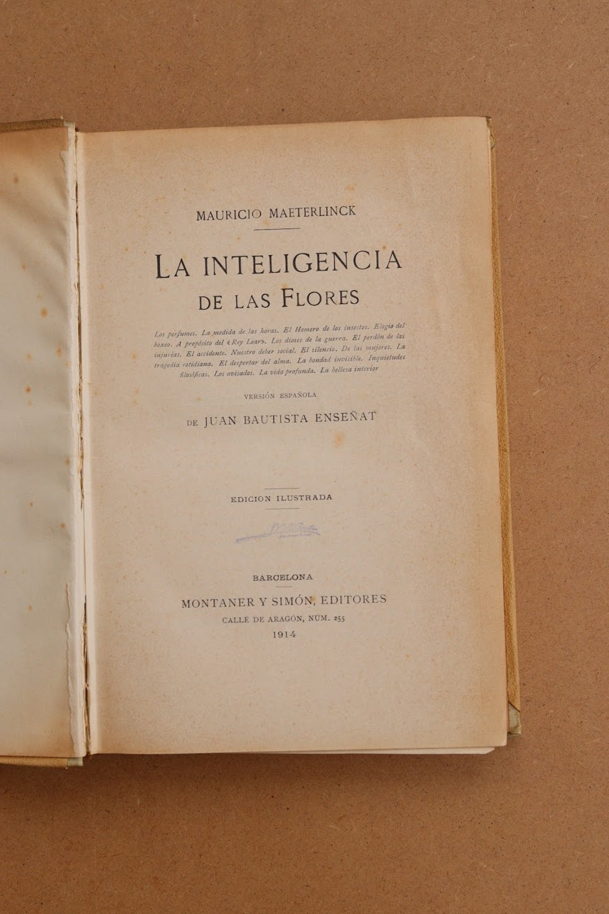 La inteligencia de las flores, Montaner y Simón, 1914