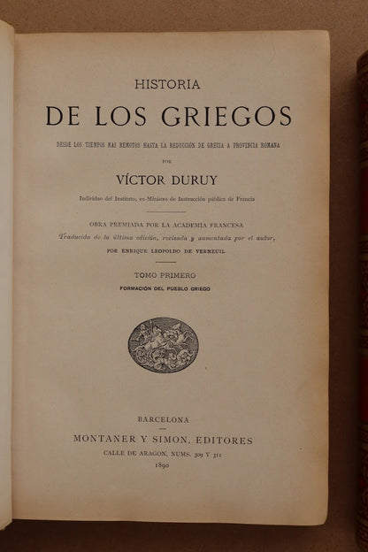 Historia de los Griegos, Montaner y Simón, 1890-1891