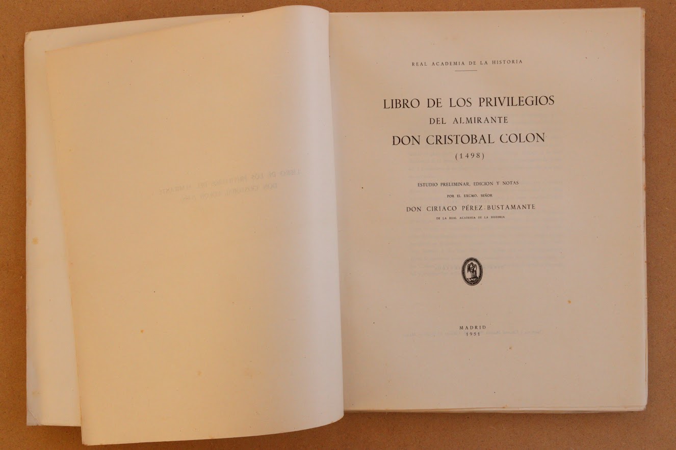 Libro de los Privilegios de Cristóbal Colón, Facsímil, 1951