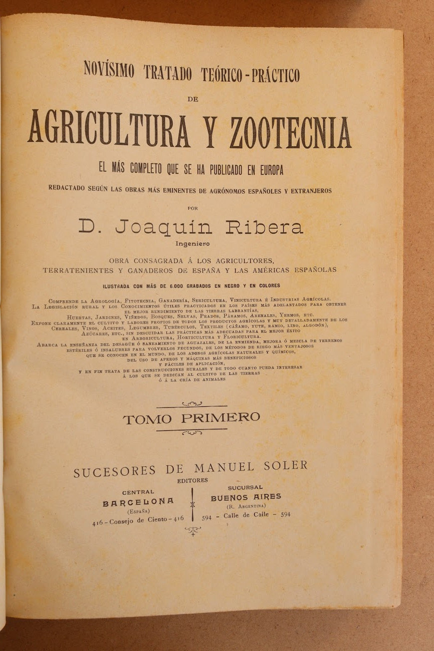 Novísimo tratado de Agricultura y Zootecnia, Final S.XIX