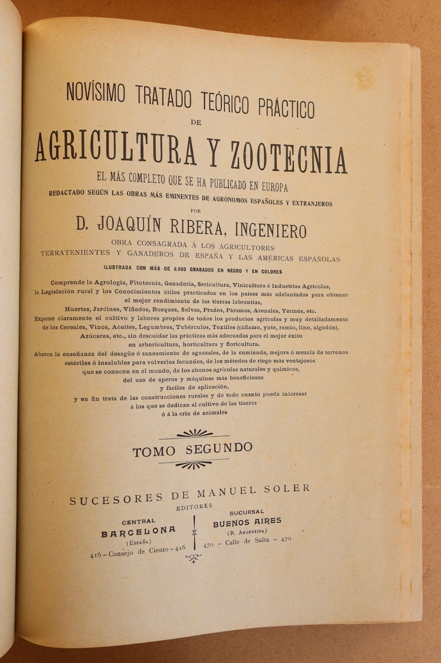 Novísimo tratado de Agricultura y Zootecnia, Final S.XIX