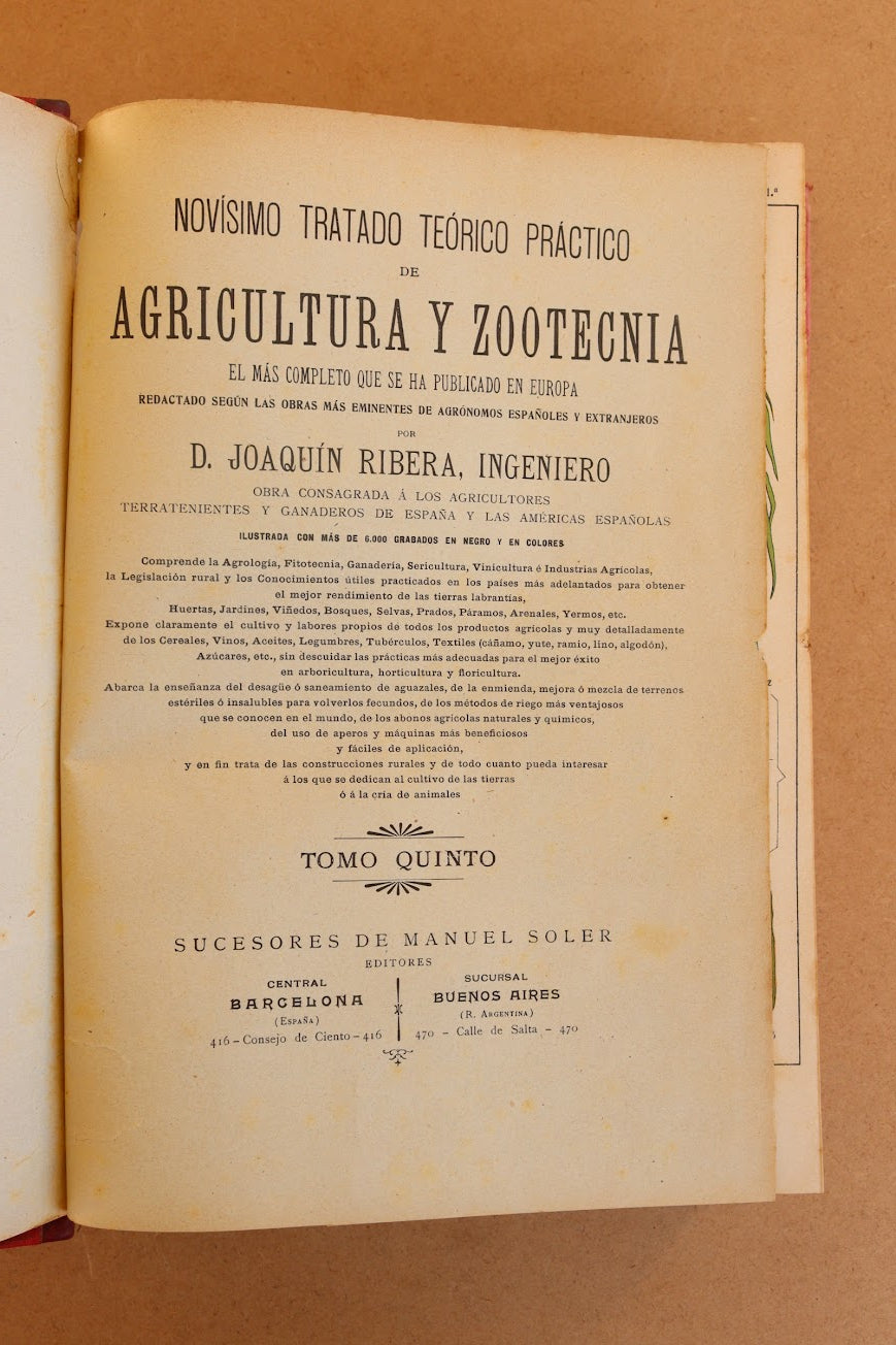 Novísimo tratado de Agricultura y Zootecnia, Final S.XIX