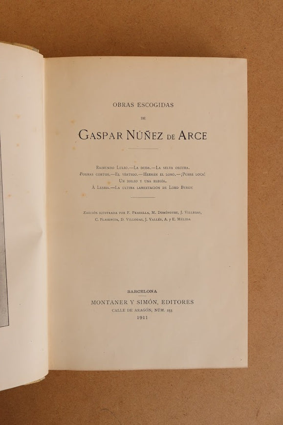 Obras Escogidas de Gaspar Núñez de Arce, Montaner y Simón, 1911