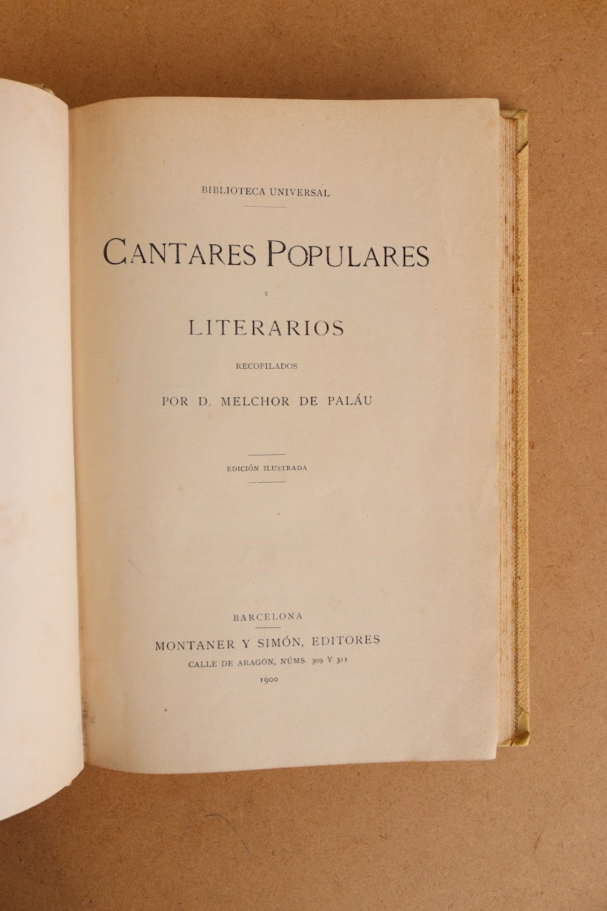 Cantares Populares y Literarios, Montaner y Simón, 1900