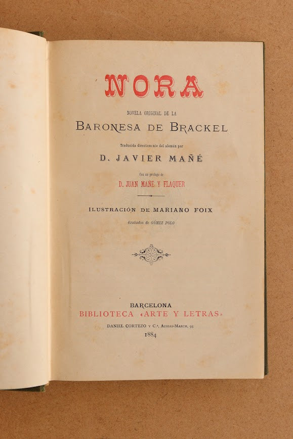 Nora, Biblioteca Arte y Letras, 1884