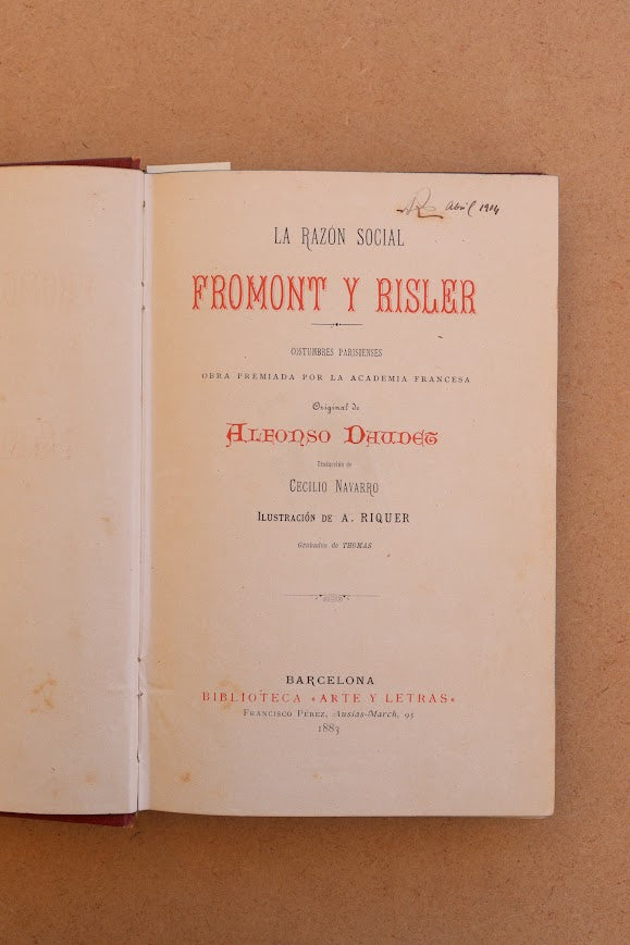 La Razón Social, Biblioteca Arte y Letras, 1883